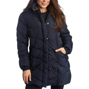 Steve Madden Womens Long Puffer Coat - Heavyweight Insulated Fall Winter Jackets for Women Windproof Long Length Bubble Parka (Medium, Navy)
