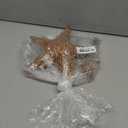 Sumind 9.8 x 11.8 Inch Christmas Star Tree Topper Glittered Star Metal Plug in Treetop Ornaments with Bow and 30 LED String Light for Christmas Tree Indoor Holiday Party Decoration(Gold Rose)