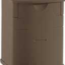 Rubbermaid Small Resin Outdoor Storage Deck Box (19 Gal) Weather Resistant Brown Deck Organization for Home/Small Garden Tools/Grilling Accessories/Pool Supplies
