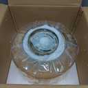 Flush Mount Light Fixture 11.02" Farmhouse 1 Light Ceiling Fixture with Amber Striped Hand Blown Glass Shade, E26 Base for Kitchen, Dining Room, Hallway