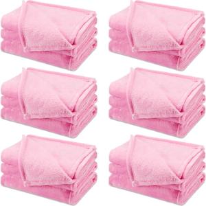 6 Pcs Fleece Sleepover Blankets for Girls Soft Fuzzy Throw Blanket Bulk Warm Flannel for Spa Slumber Movie Night Wedding(Pink,40 x 60 Inch)