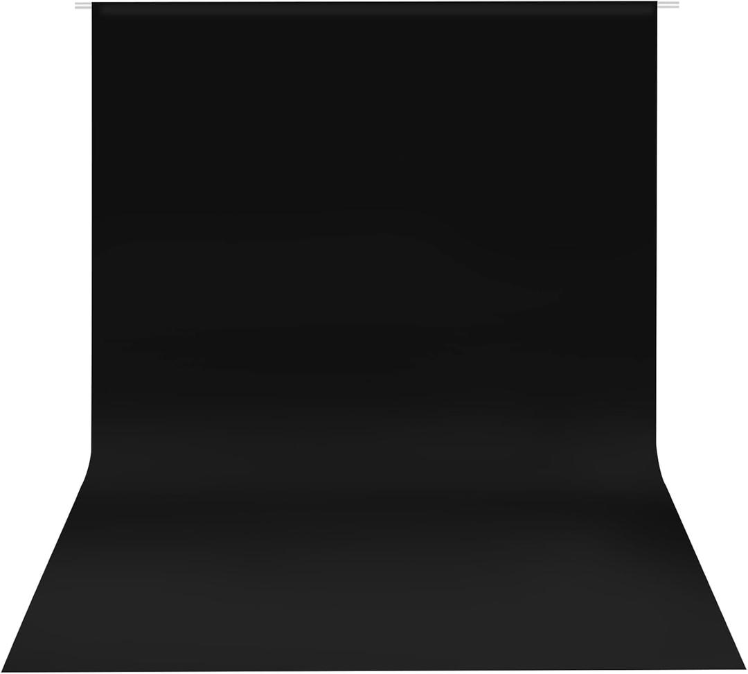 Hemmotop 10x8ft Black Photo Backdrop for Photoshoot, Large Drapes Well Photography Background for Wedding, Birthday, Graduation Party Photos, Video Recording