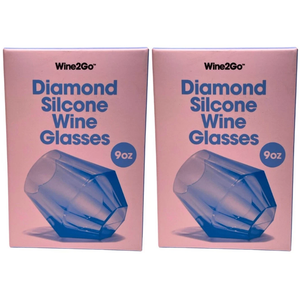 Wine2Go Diamond Silicone Wine Glasses 9oz