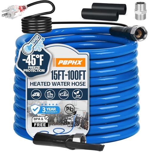 25FT Heated Water Hose for RV,Heated Drinking Water Hose with Thermostat,Lead and BPA Free,1/2"Inner Diameter,Temperatures Down to -40°F Self-Regulating,Blue Appearance