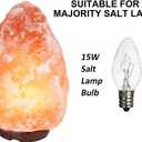 Salt Lamp Light Bulbs 15 Watt 6 Pack, Himalayan Salt Lamp Original Replacement Bulbs E12 Socket Long Lasting Incandescent Bulbs