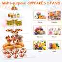 7 Tier Large Cupcake Stand, Square Cupcake Stand for 150 Cupcakes, Tiered Cupcake Holder Stand, Clear Acrylic Cupcake Tower Stand, Dessert Table Display Set for Gatherings and Celebrations
