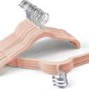 Premium Velvet Shirt Hangers 30 Pack, Non-Slip 360 Swivel Hook Space-Saving Felt Hanger, Slim Flocked Hangers for Blouses, Strappy Dresses, Tank Tops(Pink)