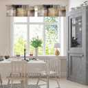 Emvency 4 Pack Valances Window Treatments, Brown Abstract Modern Art Blackout Adjustable for Living Room Bathroom Bedroom Kitchen Over Sink, 52x12 Inch Rod Pocket Valances