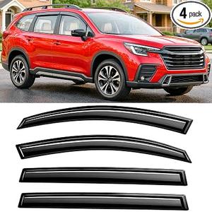 2019-2026 Tape-On Side Window Visor Deflectors for Subaru Ascent Smoke Tinted Rain Guards Premium Onyx Limited 2020 2021 2022 2023 2024 2025