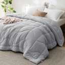 Bedsure Queen Comforter - Comforters Queen Size for All Season, Ultra-Soft Down Alternative & Prewashed Duvet Insert with 4 Tabs - Machine Washable, Light Grey, 88x88 Inches
