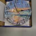 VIKMARI Beach Wall Clock Battery Operated 8 Inches Blue Ocean Coastal Home Decorative Beautiful Sea Kitchen Decor Small Silent Non-Ticking Quartz Wooden Analog Clock for Office,Bedroom,Living Room