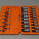 32-Piece Master HEX Bit Socket Set, S2 and Chrome Vanadium Steel, SAE & Metric, Corrosion Resistance, with Molded Case for Auto/Mechanical