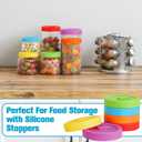 Teenyyou 6 Pcs Silicone Mason Jar Lids with Straw Hole for Wide Mouth Mason Jar Thickened Leak Proof Lid for 86 mm Reusable Large Canning Jars Caps(Classic)