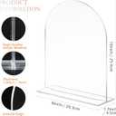 8x10 Inch Clear Arch Acrylic Sign with Stand | 5 Pack Blank Clear Arched Acrylic Sign with Base for DIY Wedding Table Numbers, Arched Wedding Signage, Events& Parties