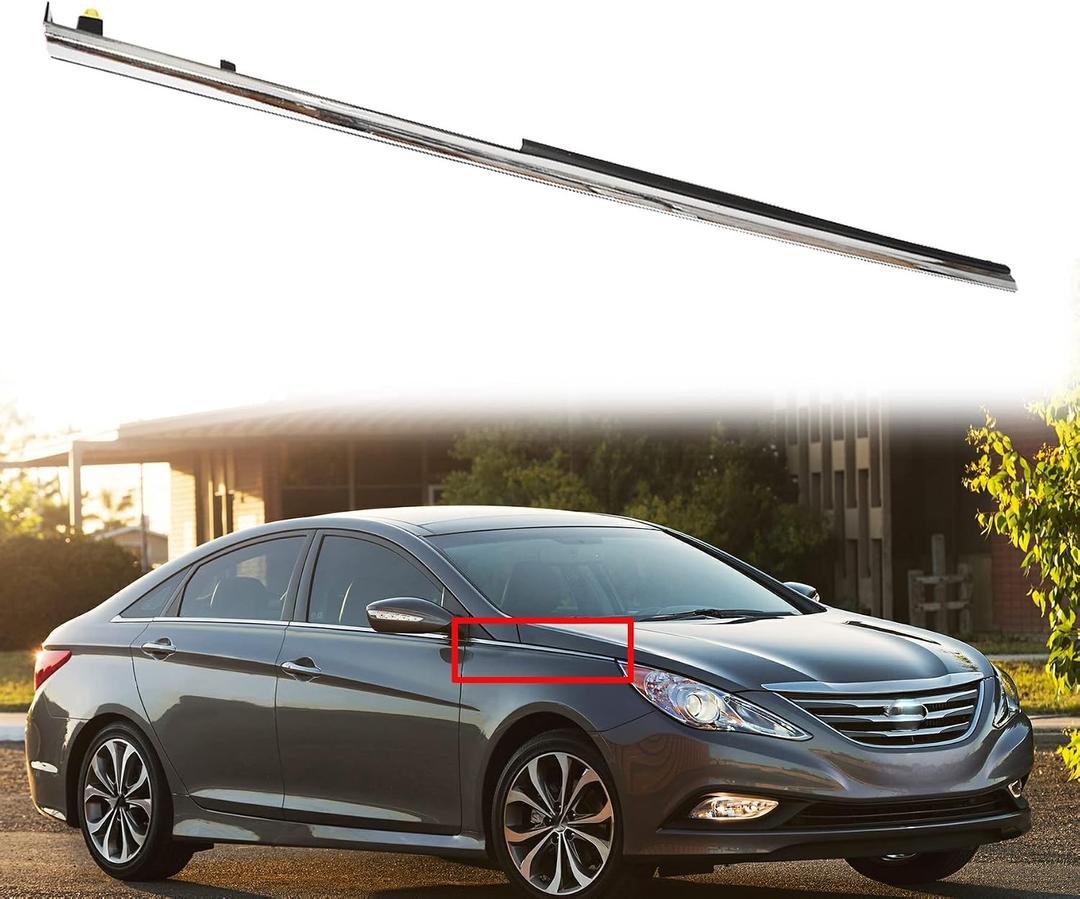Front Right Passenger Garnish Chrome Molding Trim Replacement for 2011 2012 2013 2014 2015 Sonata 87771-3S000 87771-3S001