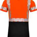 SMASYS Work Safety T Shirts for Women, High Visibility Reflective T-Shirt, Hi-Vis Construction Workwear (Orange, XXL)