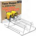 Taco Shell Mold for Oven & Air Fryer - No Frying No Mess, for Corn Tortillas Up To 6 Inch, Homemade Wide Base Hard Tacos - Wholesome Gluten-Free, 4 Baked Crunchy Shells At Once - Compact, Set of 2