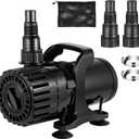 690GPH-1800GPH Adjustable Pond Pump, 13FT Lift, with Filter Bag & 20FT Cord,100W Submersible Water Pump, Quiet Fountain Pump, Waterfall Pump for Outdoor Ponds &Water Circulation, UL Listed