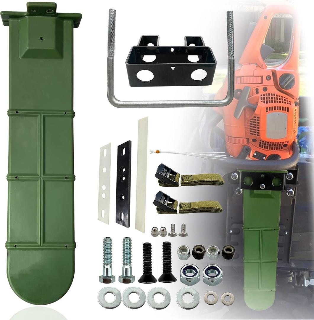 Universal Chainsaw Carrier with mounting kit for Tractors, ATVs, UTVs, Trucks, Utility Vehicles Chainsaw Holder kit, Green TPU Material