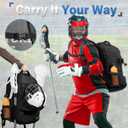 Himal Outdoors Lacrosse Bag with Helmet Storage- Premium Lacrosse Backpack with Two Stick Holder- Extra Large Separate Shoe Compartment-Zipper Pocket & Towel Ring and Padded Shoulder Straps (Deep black)