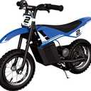 Razor MX125 Dirt Rocket Electric-Powered Bike with Authentic Motocross Geometry, Rear-Wheel Drive,100-watt, high-Torque, Chain-Driven Motor, for Kids 7+, Blue