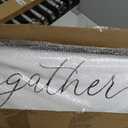 FZMHASLWW Gather Sign Wall Decor 40"15" Large Wooden Framed for Dining Room Simple Home Kitchen Hanging Art (Black)