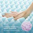 LUCID 2 Inch Gel Memory Foam Mattress Topper, Queen size 5 Zones Cooling Gel Infusion CertiPur Certified Foam