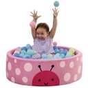 Delta Children Ladybug Soft Ball Pit with 50 Play Balls - Ball Pits for Toddlers, Soft Round Kiddie Baby Playpen Ball Pool for Kids, Ideal Gift, Pink