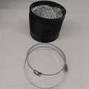 6 Inch 5 Feet Black Air Ducting, Flexible 1.5m Length Aluminum Dryer Vent Hose for HVAC Ventilatio with 2 Clamps