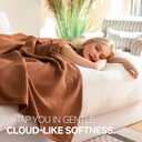100% Cotton Waffle Weave Throw Blanket, Soft Lightweight Breathable Cozy Blankets for Bed Couch Home Dcor All-Season Use(Caramel, 40"x50")