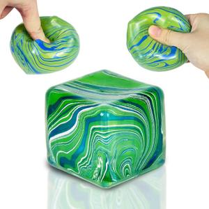 Squishy Fidget Toys Stress Cube, 1.97"*1.97" Stress Balls for Kids Adults Stress Relief, Ice Squishy Cube Sugar Balls, Sensory Toys for Kids with Autism an danxiety Disorder(Green)