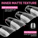 UNA GELLA Short Coffin Nail Tips: 216pcs Short Coffin Press on Nails Pre-shape Gel Nail Tips for Full Cover Acrylic Nails False Nails For Nail Extension Home DIY Salon 12 Sizes Gelly Tips