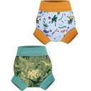 MOEMOE Baby Reusable Swim Diapers 2Pcs Comfortable Waterproof Baby Swim Diapers for Boys Swim Lesson M/3T