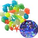 Oubest Glow in The Dark Pebbles/Glow Stones/Glowing Rocks Blue Decor for Garden/Fish Tank/Aquarium/Walkway/Driveway/Plant Pots/Bonsai (100, Starfish)