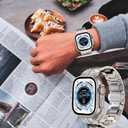 Miimall Compatible for Apple Watch Bands 49mm 46mm 45mm 44mm 42mm Ultra 2/Ultra SE 2/SE Series 10 9 8 7 6 5 4 3 2 1, Stainless Steel Metal Strap with Butterfly Clasp for Apple Watch Bands-Silver (Titanium)