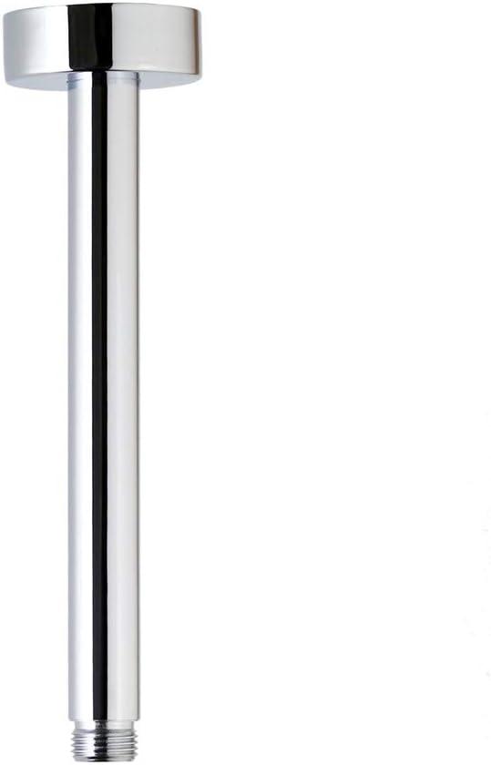  Shower Arm with Flange Ceiling Mount, Round Rain Shower Head Extension Arm Replacement,Shower Head Extension Pipe Chrome