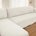 HOMERILLA 2 Piece Sectional Couch Cover for L Shape Sofa Ivory XXXL