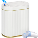 ELPHECO Bathroom Trash Can with Lid Butterfly, Motion Sensor Trash Can Bathroom Decor Automatic Garbage Can Wastebasket Bathroom Accessories, Kitchen, Living Room, Office, White Gold