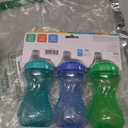 Nuby 3 Pack No Spill Toddler Sippy Cups - Toddler Cups Spill Proof with Easy and Firm Grip - Blue, Aqua, Green