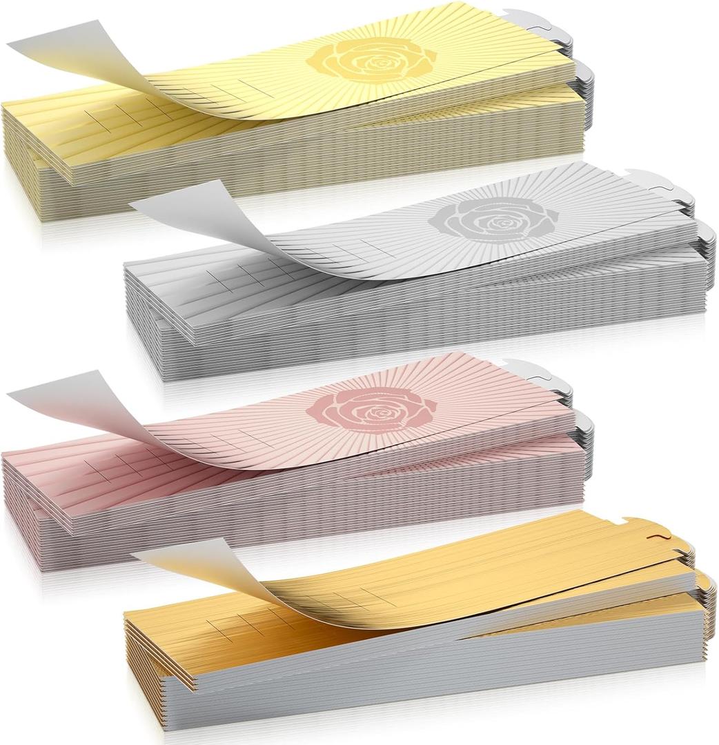 Polymer Material Reusable Napkin Band, Glue-Free Tear-Proof Water Resistant Oil-Proof Napkin Bands Set of 200(Assorted 4 Front Colors and Back Silver), 6 Adjustable Sizes Napkin Rings (A-009-hmix)