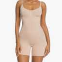 SHAPERX Shapewear for Women Tummy Control Open Bust Thigh Slimmer Body Shaper 2XL Beige