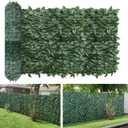 TANG 3'x8'-1PC Faux Ivy Fence Privacy Screen Greenery Roll Artificial Plant Wall Leaf Fences for Patio Balcony Outdoor Chain Link Fence Covering, Laurel