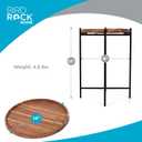 BIRDROCK HOME Folding Side Table with Removable Wood Tray - Modern Accent, Foldable End Table for Living Room, Bedroom - Portable Serving Tray for Decoration, Coffee, Drinks & Food - Natural Acacia, 16 x 16 x 22