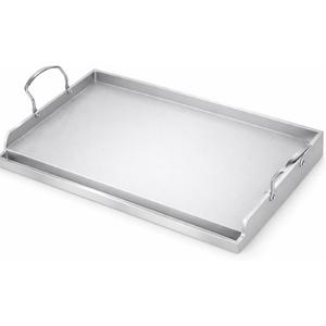 Utheer 23" x 16" Ceramic Nonstick Stainless Steel Griddle for Gas, Charcoal, Grill, Large Stove Top Griddle, Non-Toxic, PFAS/PFOA/PTFE Free, Oven Up to 500F, for BBQ, Camping & Kitchen, Sliver