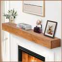 G GOOD GAIN Fireplace Mantel 60 inch - Handcrafted Rustic Solid Wood Mantel l Floating Shelves Decor for Wall, Bedroom, TV, Books, Livingroom.Rustic60x8x5