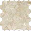 OYASIMI 10-Sheet Heavy-Duty Hexagon Peel and Stick Backsplash, Thick Waterproof &Heat Resistant Stick on Wall Tiles, Slate Beige Mosaic for Kitchen & Bathroom, Strong Adhesive Permanent PVC Tiles