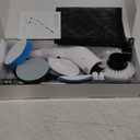 Electric Spin Scrubber, Cordless Shower Scrubber with 8 Scrub Brush, 2 Speed with Adjustable Extension Handle, Battery Level Display, Power Scrubber for Bathroom Bathtub Tile Floor (Black)