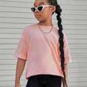 SOLY HUX Girl's Letter Graphic T Shirts Short Sleeve Cute Shirts Oversized Loose Tee Summer Tops