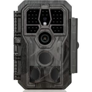 GardePro E5S Trail Camera (Non-Cellular, Non-WiFi), 64MP Photo & 1296P HD Video, 0.1s Trigger, 100ft No-Glow Night Vision, Motion Activated Wildlife Camera