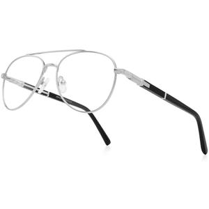 RB.Pilot Classic Aviator Reading Glasses for Men Women Light Blocking Computer Readers Spring Hinge Metal Frame Acetate Legs